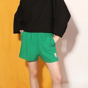 LF Markey Basic Linen Shorts In Grass Green Women's Size US 6